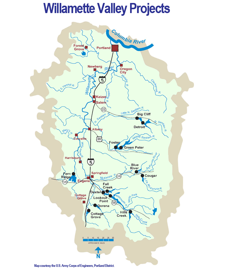 Willamette Valley Army Corps Dams